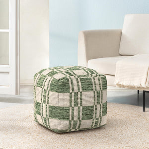 Handmade Cotton Pouf Ottoman | Square Floor Seating & Footrest