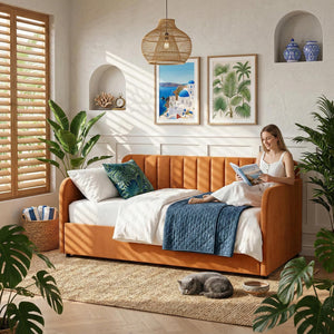 Twin Velvet Daybed with Gas-Lift Storage