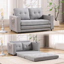 55" Convertible Loveseat Sofa Bed with Side Pockets & Cup Holder