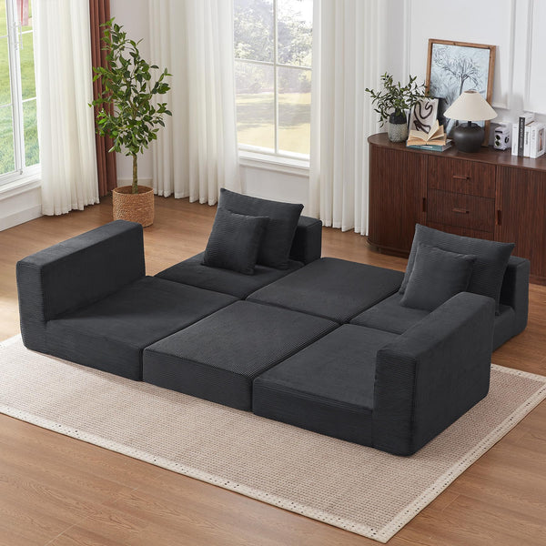 Modular Sectional Sofa with Ottoman – Convertible Cloud Couch