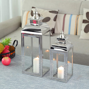 Set of 2 Vintage Metal Candle Lanterns – Indoor & Outdoor Hanging Lanterns