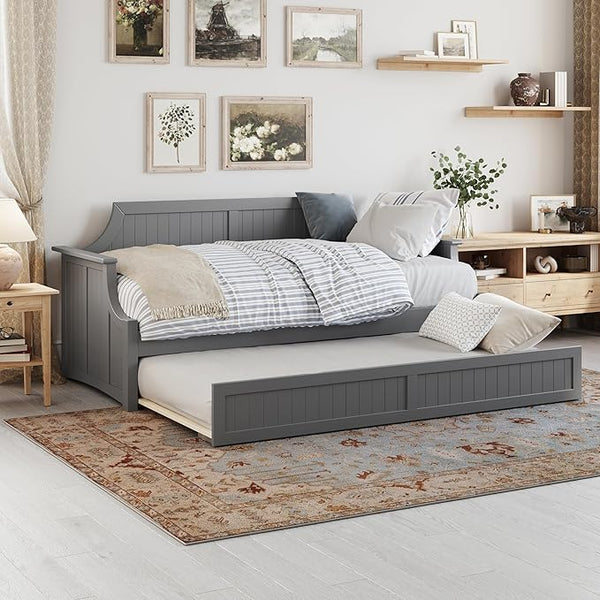 Twin Wood Daybed with Trundle