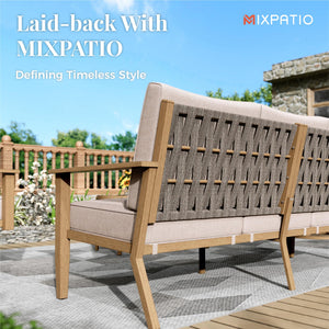 7-Piece Outdoor Patio Conversation Set with Swivel Chairs & Thick Cushions