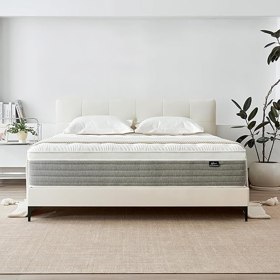 12 Inch Queen Hybrid Mattress – Pillow Top, Pocketed Springs & Cooling Gel Foam