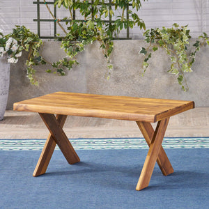 Outdoor Acacia Wood Coffee Table – Sandblast Teak Finish