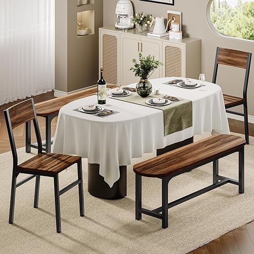 Dining Chairs and Benches Set of 4