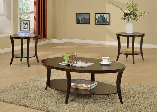 Oval Coffee Table & End Tables Set
