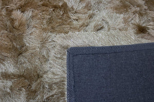 Gold Shimmer Shag Area Rug 8x10 – Plush Polyester with Metallic Accents