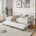 Twin Daybed with Trundle - Metal Bed Frame with Storage