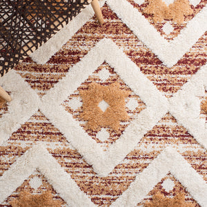 8x10 Moroccan Tassel Shag Area Rug – Boho Diamond Design, Plush Pile, Non-Shedding