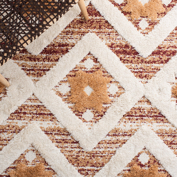 8x10 Moroccan Tassel Shag Area Rug – Boho Diamond Design, Plush Pile, Non-Shedding