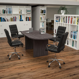 6-Piece Oval Conference Table Set with Executive Chairs