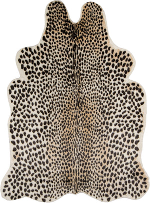 Faux Animal Hide Area Rug – Cheetah Print, Round 7'10"