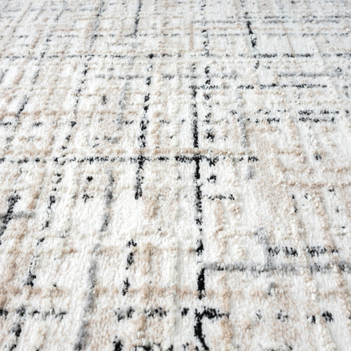 Modern Geometric Beige Area Rug – Floral Pattern