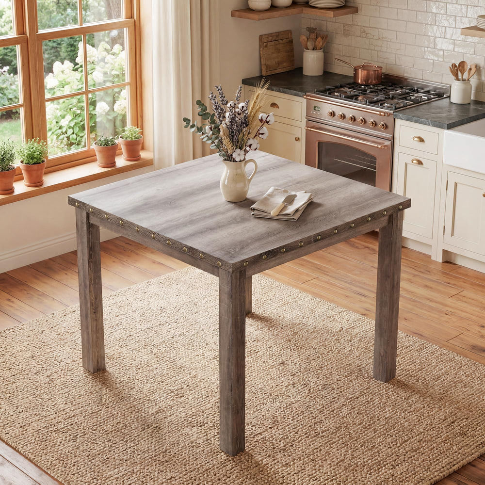 Square Counter Height Dining Table with Barstools