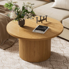 Round Wood Coffee Table 35.4"