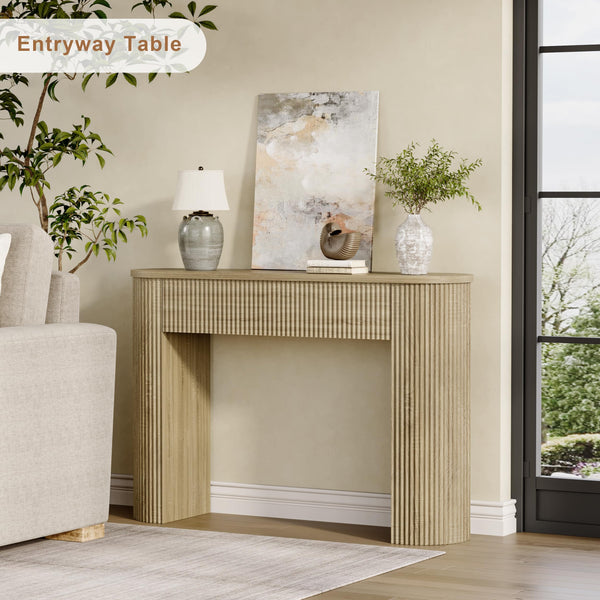 Fluted Console Table with Curved Top