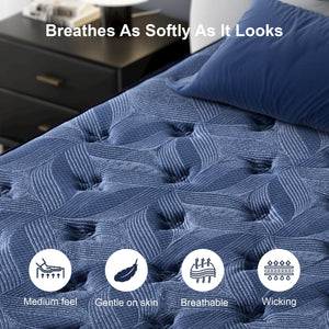 14-Inch Hybrid Pillow Top Mattress – Medium Plush, Memory Foam & Pocket Coils