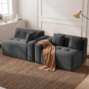 100" Cloud Boneless Loveseat – 2-Seater Chenille Foam Sofa