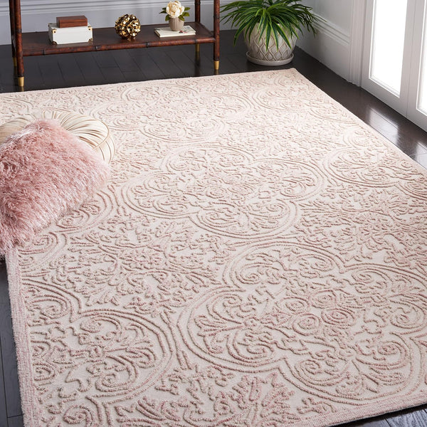 Handmade Wool Area Rug 8x10 Textured Loop Pile