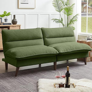Convertible Futon Sofa Bed with Adjustable Backrest