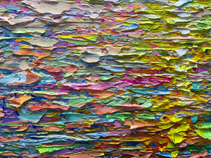 Abstract Sunrise Canvas Wall Art – Hand-Painted Knife Painting, 24x48 Inch