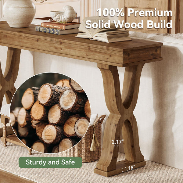 63" Farmhouse X-Leg Console Table