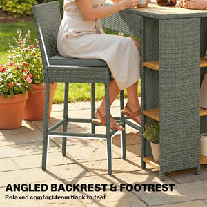 5-Piece Outdoor Bar Set with High Top Table and 4 Barstools