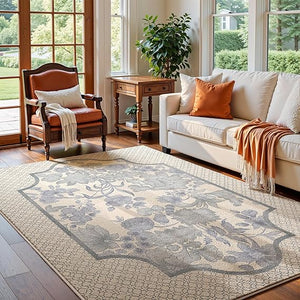 Soft Low-Pile Area Rug 5x7 | Tufted Cotton Backing | Multi-Pattern