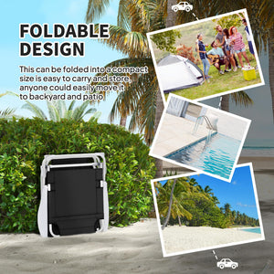 Folding Outdoor Chaise Lounge Chair with Reclining Back & Armrests