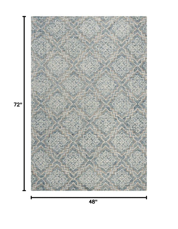 Abstract Hand-Tufted Wool Area Rug – Contemporary Design