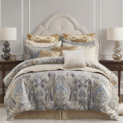 California King Chenille Jacquard Damask Comforter Set – 4 Piece