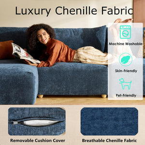 91" Chenille Sectional Loveseat Sofa