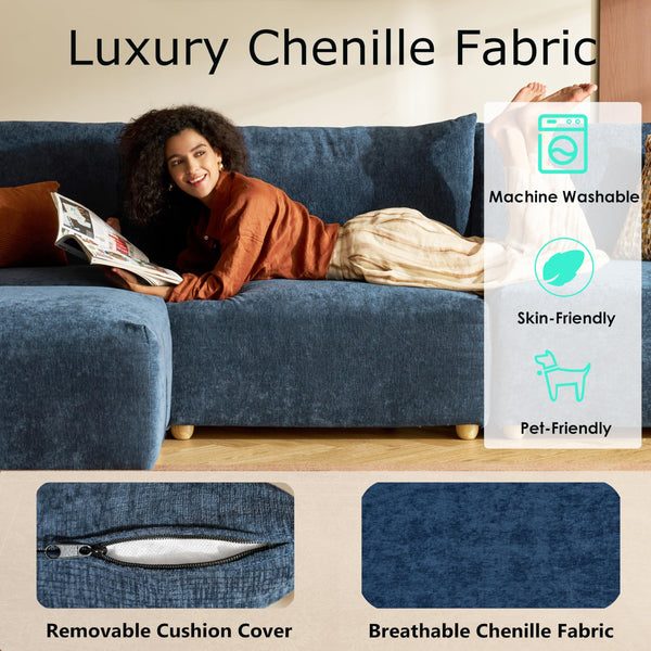 91" Chenille Sectional Loveseat Sofa