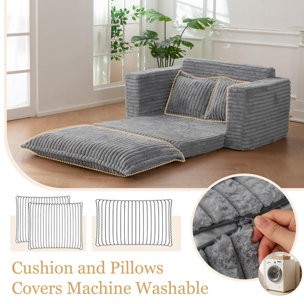Convertible Loveseat Sleeper Sofa Bed with Cushion & Pillows