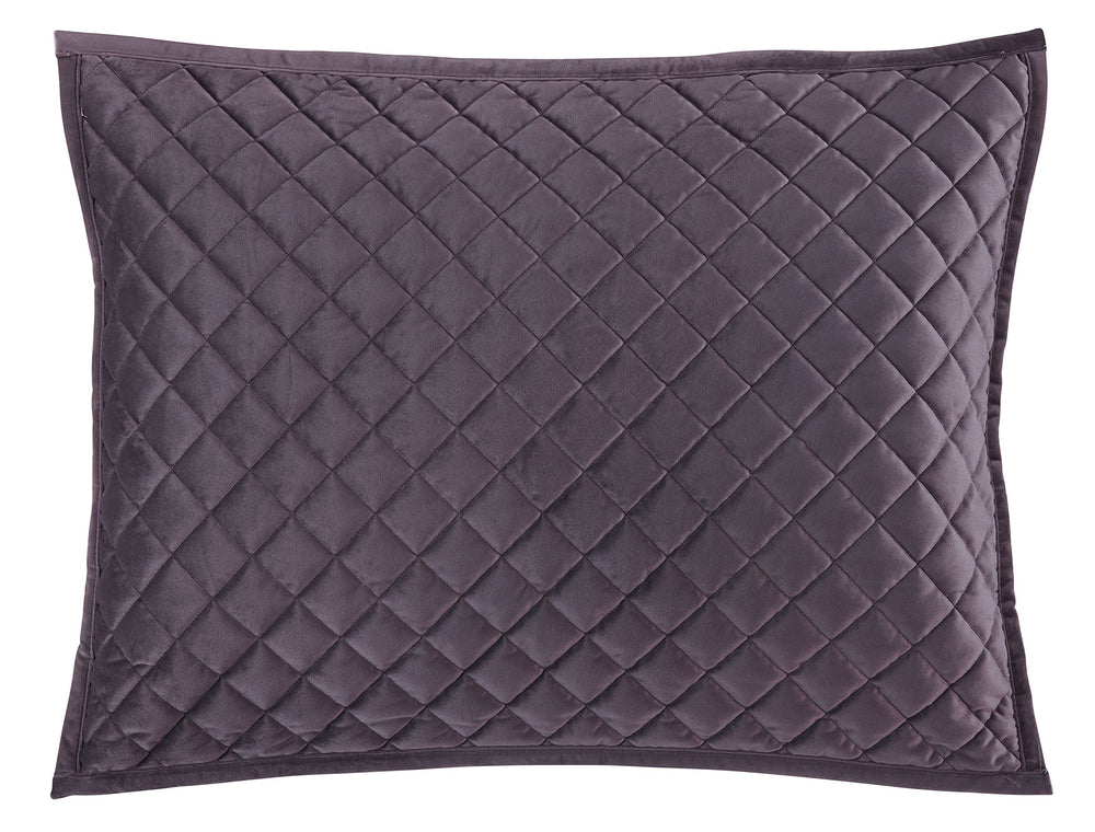 Velvet Diamond Quilted King Pillow Shams – Amethyst, Set of 2
