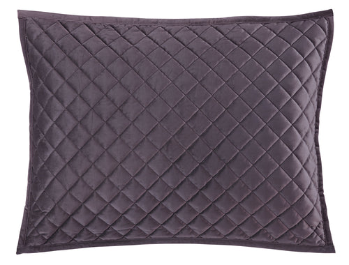 Velvet Diamond Quilted King Pillow Shams – Amethyst, Set of 2
