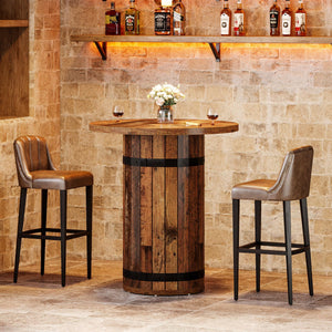 Round Bar Table – 39.4" Bar Height Bistro Pub Table