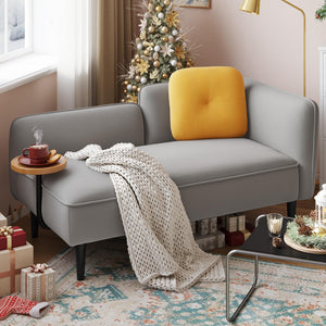 57" 2-Seater Loveseat Sofa with Storage and Removable Tray