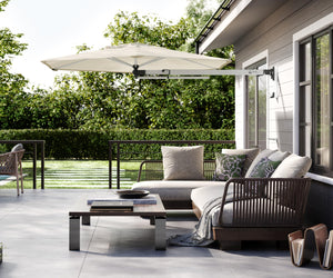 9FT Hexagon Wall Mount Patio Umbrella with Gas-Assisted Opening