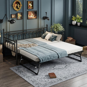 Twin Metal Daybed with Pop-Up Trundle