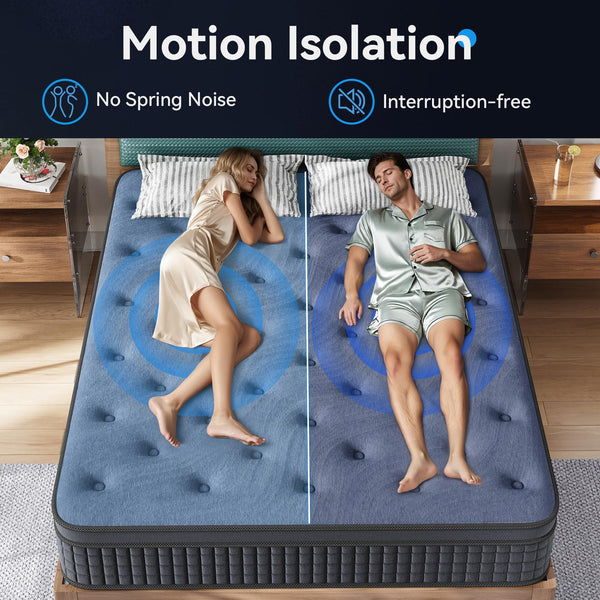 Hybrid Gel Memory Foam Mattress – Medium Firm, Zoned Support