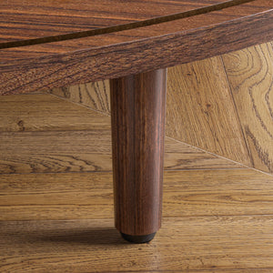 Round Lift-Top Coffee Table with Storage & Fluted Door