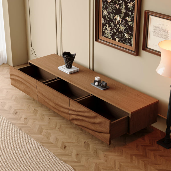 Mid-Century Modern TV Stand for 70-100 Inch TVs with Storage