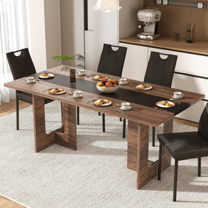 7-Piece Dining Table & Chairs Set – 71" Rectangle Table with 6 Upholstered Chairs