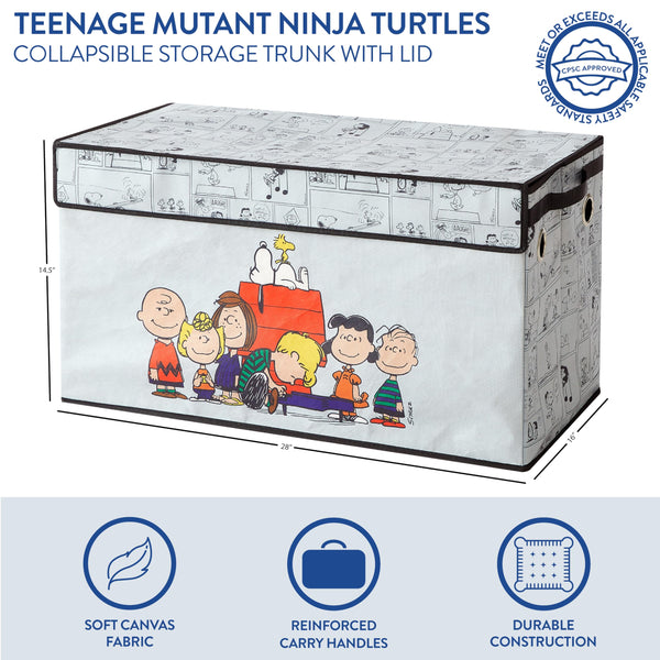 Collapsible Storage Trunk with Lid – Large Kids Toy Box with Handles