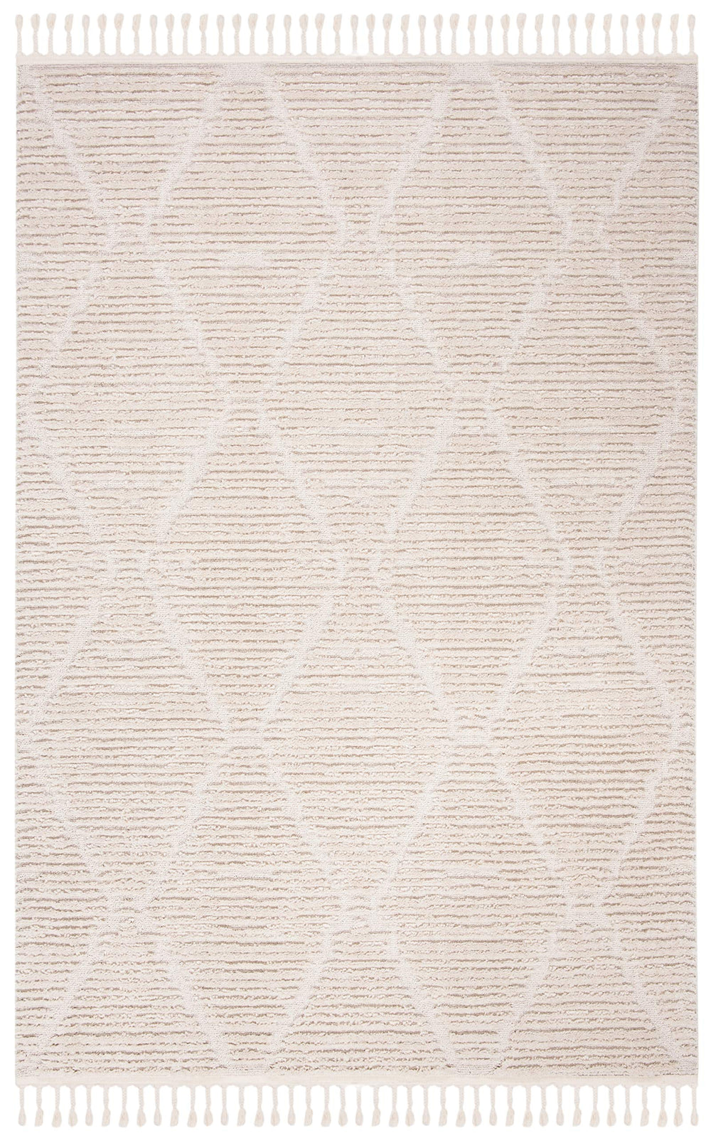 Moroccan Shag Area Rug – 5'3" x 7'6" Geometric Diamond Pattern