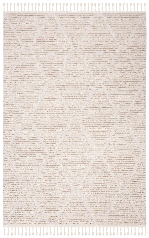 Moroccan Shag Area Rug – 5'3" x 7'6" Geometric Diamond Pattern