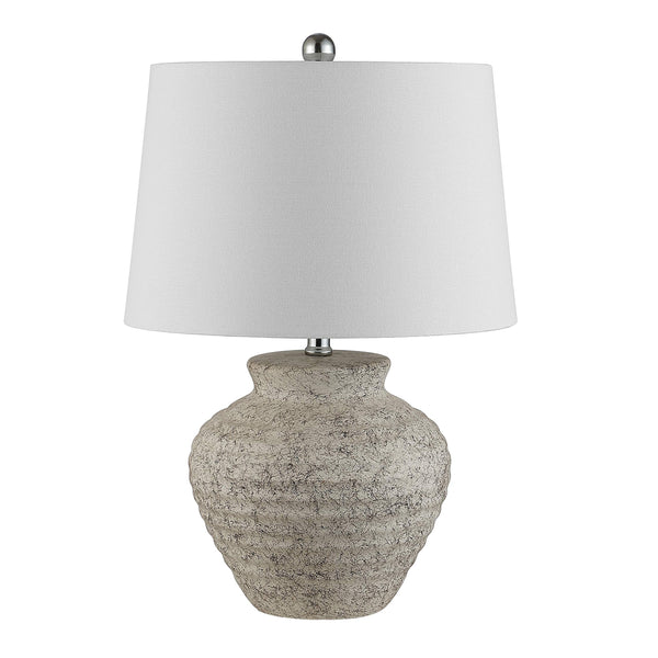 Rustic Farmhouse Ceramic Table Lamp with Drum Shade