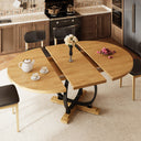 Extendable Round Dining Table for 4–6 | MDF Top & Metal X-Base